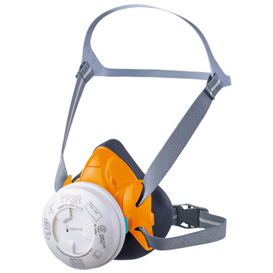 TS01 halvmaske oransje med filter skrå