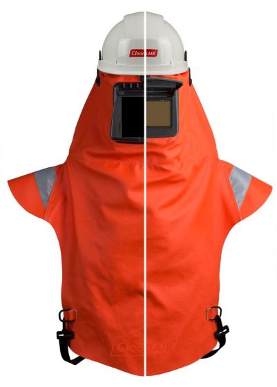 Ares sveisehette med hjelm oransje front