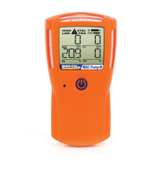 gassmåler med pumpe mgc oransje display front