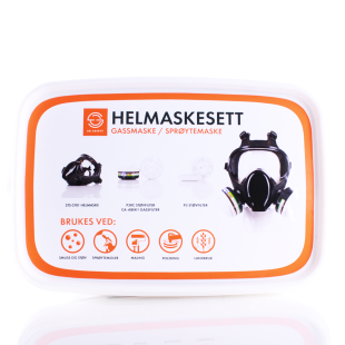 Helmaskesett boks front