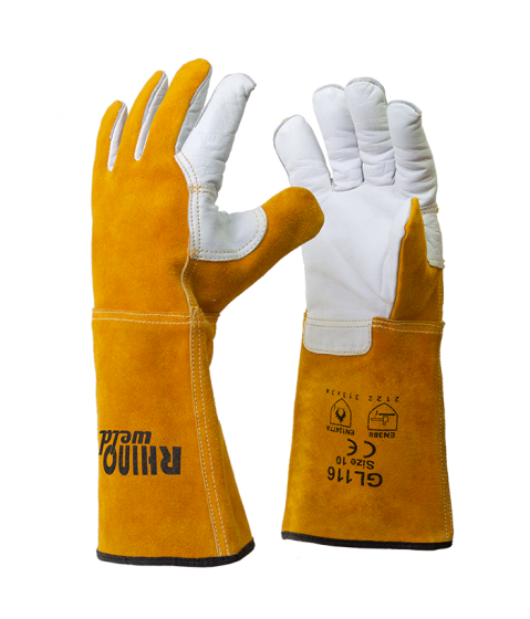 Sveisehansker av sidedelt skinn (6 par)