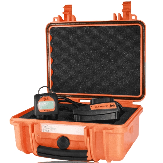 gassmåler for voc cub sort og rød gassvarsler fra siden